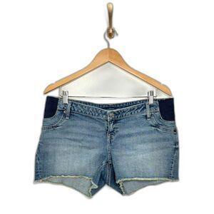 GAP maternity shorts denim cutoffs size 30 medium wash elastic sides pull on